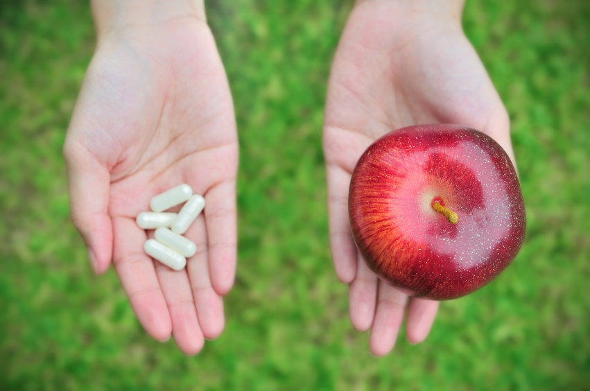 Pills or apple_iStock_000020465851Small