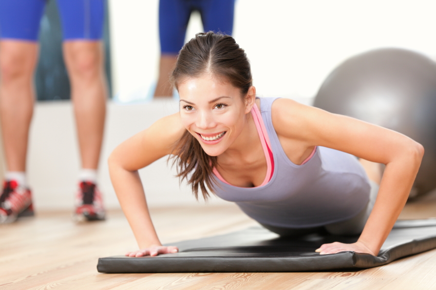 Gym woman working out