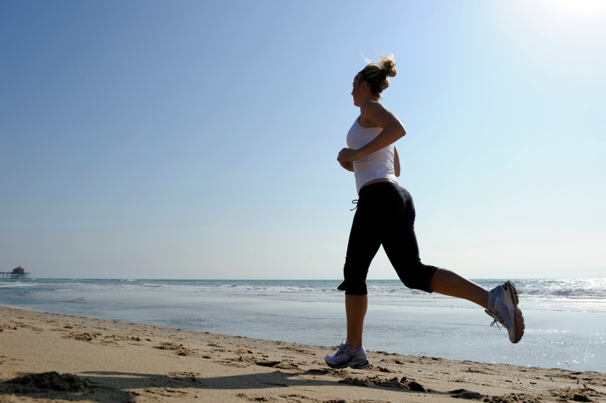 Running at the beach