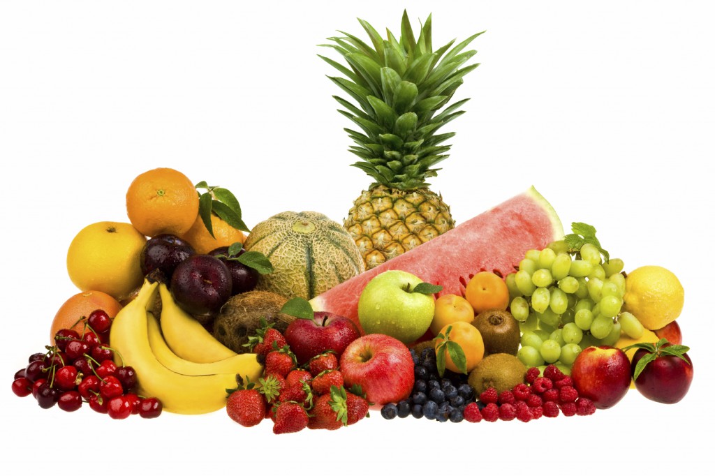 colorful ripe fruit composition isolated on white