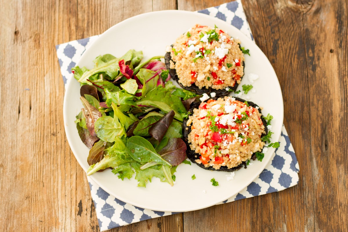 Champignons portobello farcis de salade de quinoa Nautilus Plus