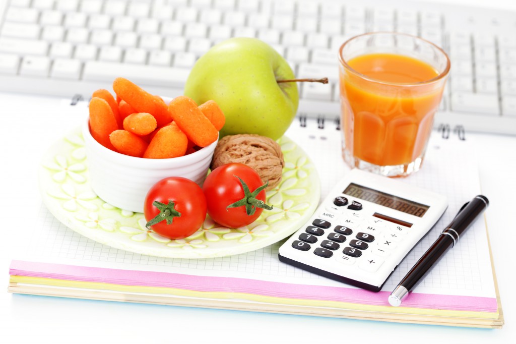 fresh fruits and vegetables during work - food and drink