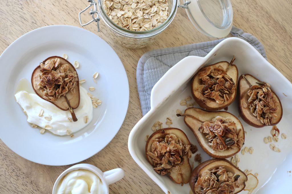 dessert a l'érable-poires-yogourt-grec