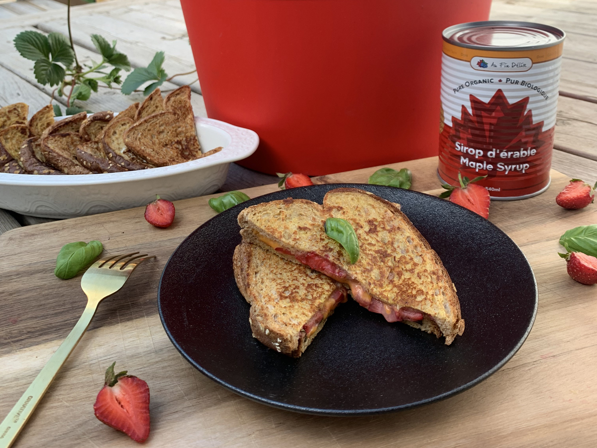 Sweet Strawberry-Basil Breakfast Sandwich
