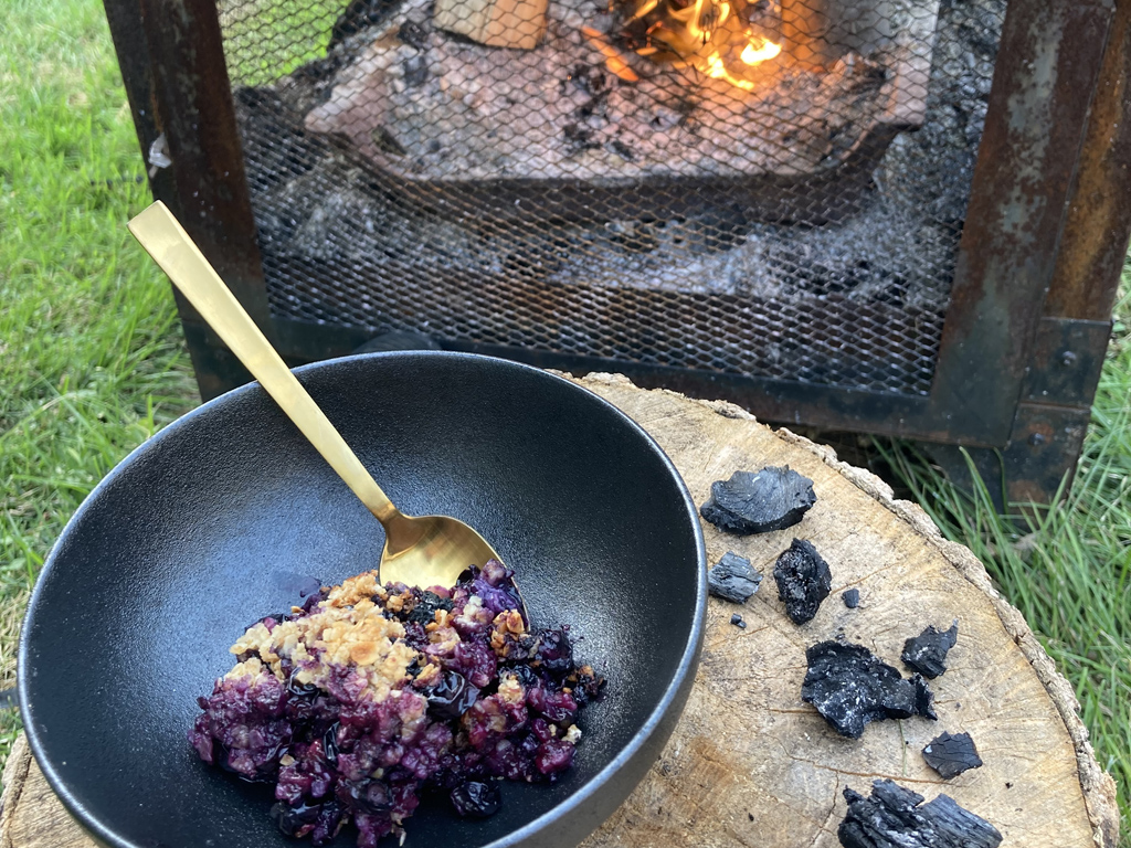 Campfire Blueberry Crisp
