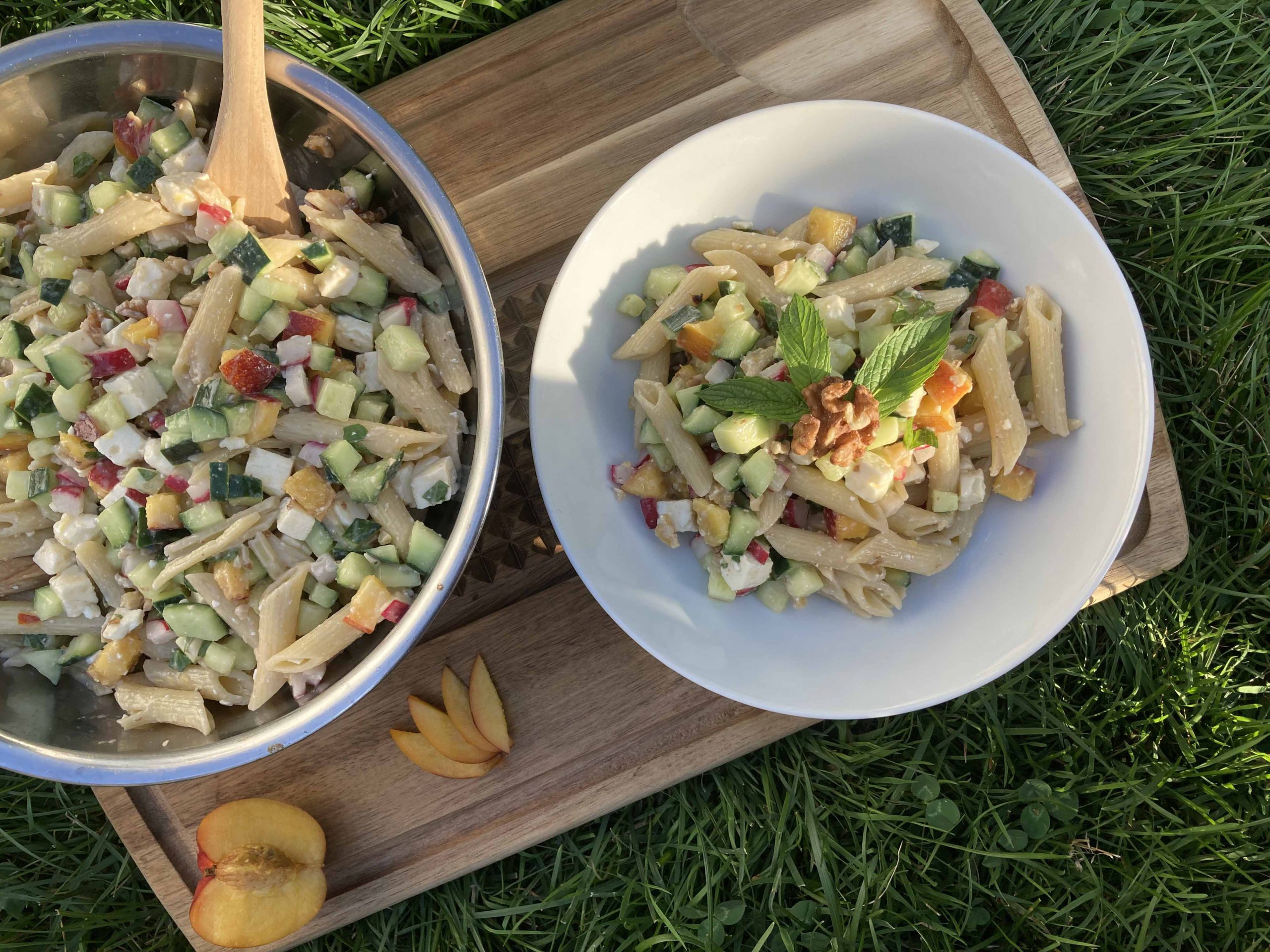 Cucumber, Nectarine and Mint Pasta Salad
