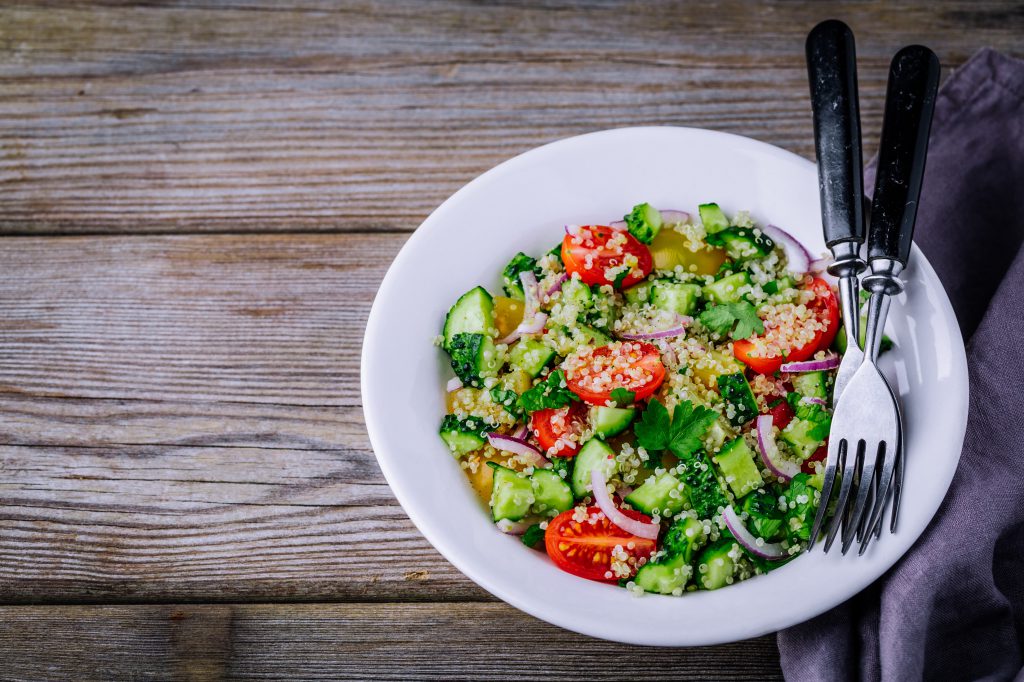 couscous, lentil and apricot salad with sunflower seeds